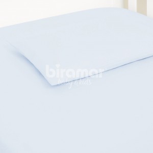 Lençol para Berço 2 Peças - Lençol c/ Elástico e Fronha - Percal Azul