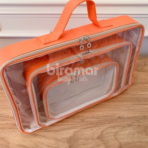 Kit Bolsa Organizadora 3 Peças Korino Laranja
