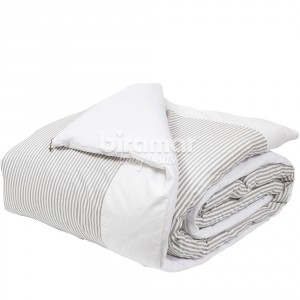 Edredom Solteiro / Kids Dupla Face e Duvet Branco Listrado Cinza