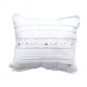 Almofada Soninho Retangular Bordada com Babados Clementine Branco