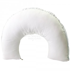Almofada de Amamentação para Bebê Piquet Branco / Azul