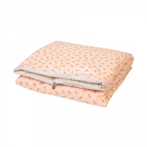 Edredom de Mini Cama e Montessoriano Estampa Dupla Face e Duvet Abacaxi Dourado