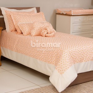 Edredom Solteiro / Kids Dupla Face e Duvet Abacaxi Dourado