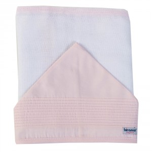 Toalha de Fralda para Bebê Com Capuz Percal Nervurado Rosa