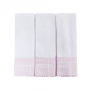 Conjunto 3 Fraldas para Bebê Cremer Luxo Barrado Boston Rosa