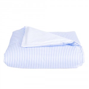 Edredom de Mini Cama Dupla Face e Duvet Estampa Listrado Azul