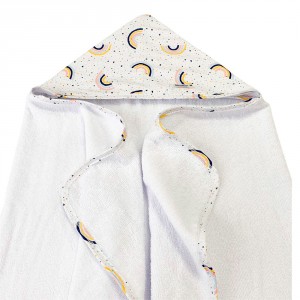 Toalha de Banho Kids Felpuda com Capuz Arco Iris