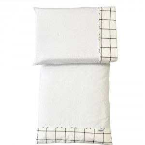 Colchonete para Carrinho de Bebê com Fronha Malha Branca Boston Branco / Preto