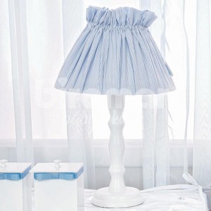 Abajur para Quarto de Bebê Franzido Listrado Azul