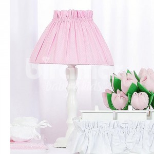 Abajur para Quarto de Bebê Franzido Poá Rosa