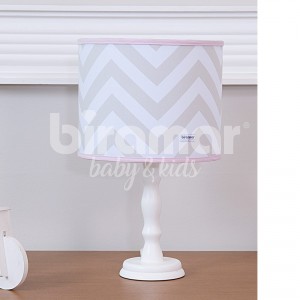 Abajur para Quarto de Bebê Brooklyn Chevron Cinza/Rosa