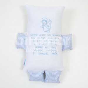 Almofada para Bebê Soninho Oração Anjo da Guarda Bracinho Azul