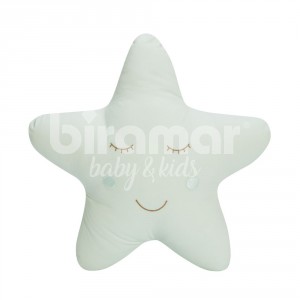 Almofada para Bebê Estrela Bordada com Carinha Mint