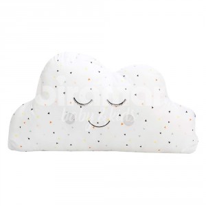 Almofada para Bebê Nuvem com Carinha New York Mini Triângulo Colorido