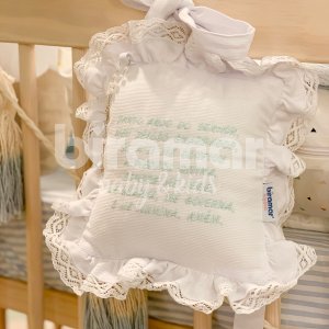 Almofadinha para Bebê Oração Santo Anjo do Senhor Verde