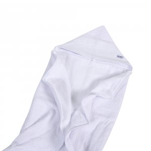 Toalha de Banho para Bebê Felpuda Revestida Fralda Cordão Branco