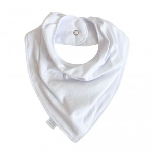 Babador Bandana para Bebê 100% Algodão Malha Branco