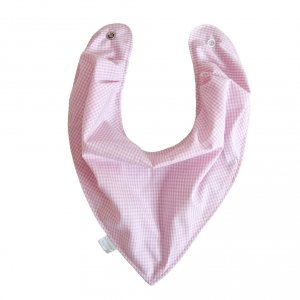 Babador Bandana para Bebê 100% Algodão Xadrez Rosa