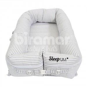 Bercinho Portátil para Bebê Sleep UM Listrado Cinza