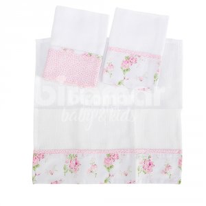 Trio Boquinhas Fralda Cremer para Bebê Patchwork Rosa