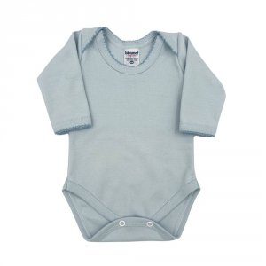 Body para Bebê Manga Longa P Suedine 100% Algodão Picô - Azul