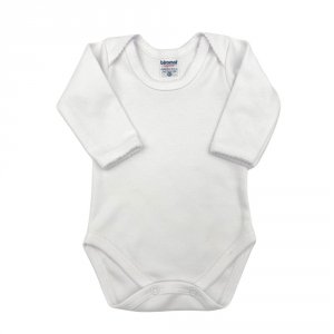 Body para Bebê Manga Longa P Suedine 100% Algodão Picô - Branco