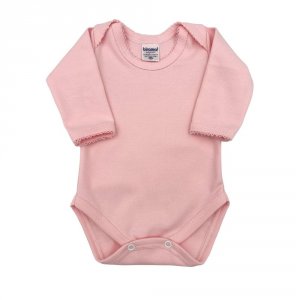 Body para Bebê Manga Longa P Suedine 100% Algodão Picô - Rosa