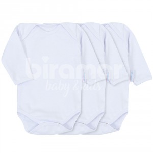 Body para Bebê 3 Peças Manga Longa G - Branco