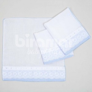Boquinha Fralda Cremer 3 Peças para Bebê Bless Azul