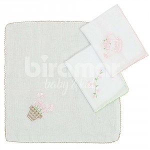 Boquinha Fralda Cremer 3 Peças para Bebê Provençal Rosa