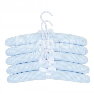 Cabides para Bebê 5 Peças Branco Xadrez Azul