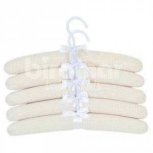 Cabides para Bebê 5 Peças Branco Xadrez Bege