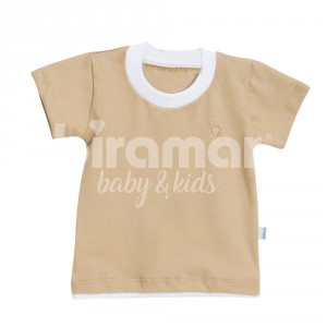 Camiseta para Bebê e Kids Manga Curta G - Bege