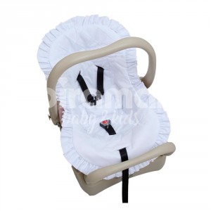 Capa para Bebê Conforto Bordado Inglês Branco