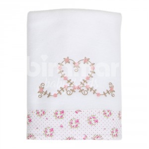 Cobertor Soft para Bebê Tiffany Floral Poá Rosa