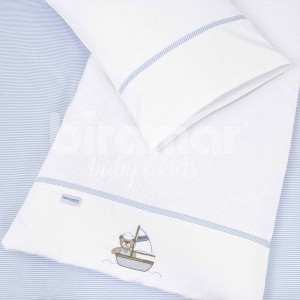 Colchonete para Carrinho de Bebê com Fronha Malha Navy Azul