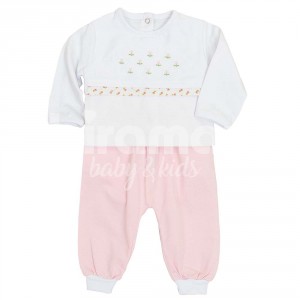 Conjunto Pagão 3 Peças Bordado Provence Rosa - Tamanho Único