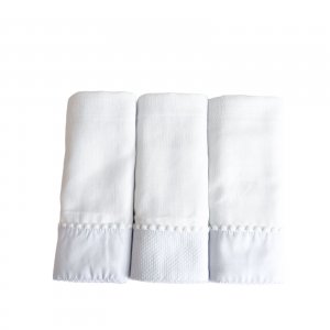 Conjunto 3 Fraldas para Bebê Cremer Luxo Barrado Blanche Matelassado