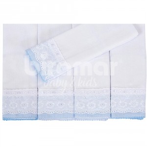 Conjunto 5 Fraldas para Bebê Cremer Luxo Bless Azul