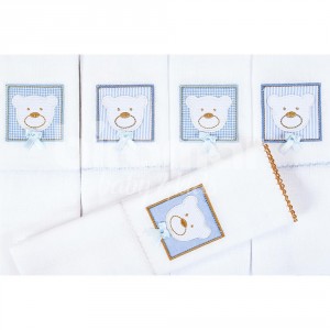 Conjunto 5 Fraldas para Bebê Cremer Luxo Premiere Azul