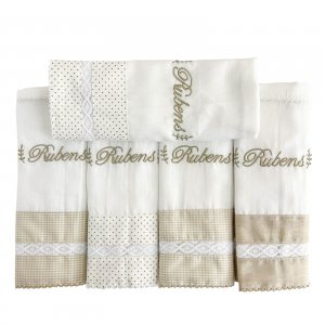 Conjunto 5 Fraldas para Bebê Cremer Personalizado La Vinci Bege