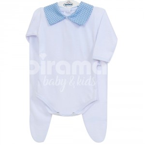 Conjunto Clássico 2 Peças para Bebê Azul Marrom - Tamanho Único