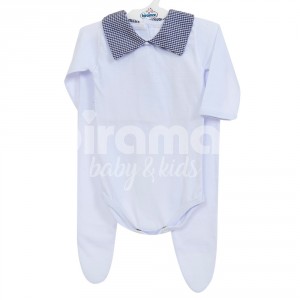 Conjunto Clássico 2 Peças para Bebê Xadrez Marinho - Tamanho Único
