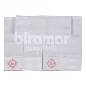 Conjunto 5 Fraldas para Bebê Cremer Luxo Vineyard Rosa