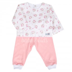 Conjunto Pagão para Bebê 3 Peças Tiffany floral Poá Rosa - Tamanho Único
