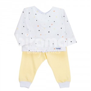 Conjunto Pagão para Bebê 3 Peças Estampado New York Mini Triângulo Colorido - Tamanho Único