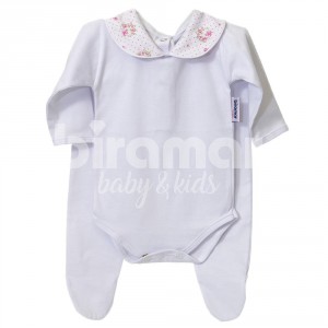 Conjunto Clássico 2 Peças para Bebê Tiffany Floral Poá Rosa - Tamanho Único