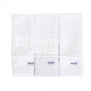 Conjunto 3 Fraldas para Bebê Cremer Luxo Barrado Blanche Matelassado