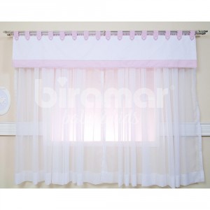 Cortina para Quarto de Bebê com Bandô Glamour Rosa