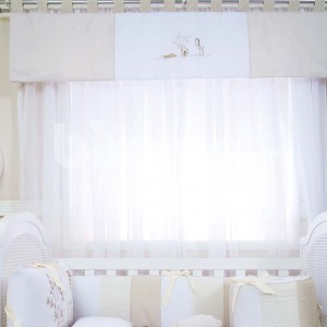 Cortina para Quarto de Bebê com Bandô Lapela Savanah Nude